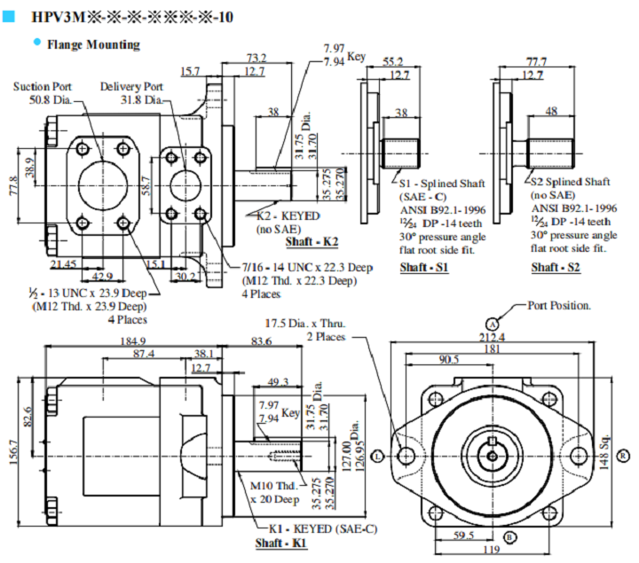 HPV3M※-※-※-※※※※-10安装尺寸