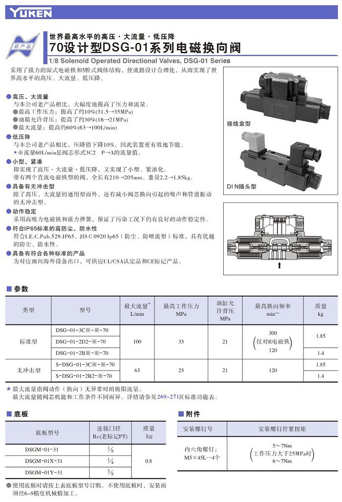 日本油研液压电磁阀对照表