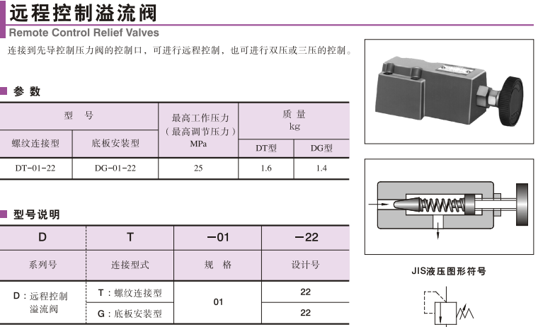 日本油研远程控制溢流阀